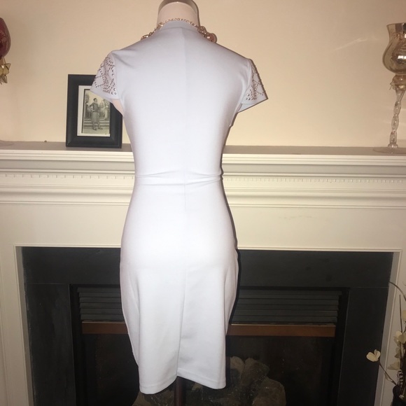 Banjul | Powder Blue Studded Cap Sleeve Dress - Picture 2 of 8